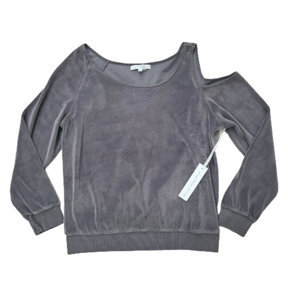Young Fabulous & Broke Velour Cold Shoulder Top